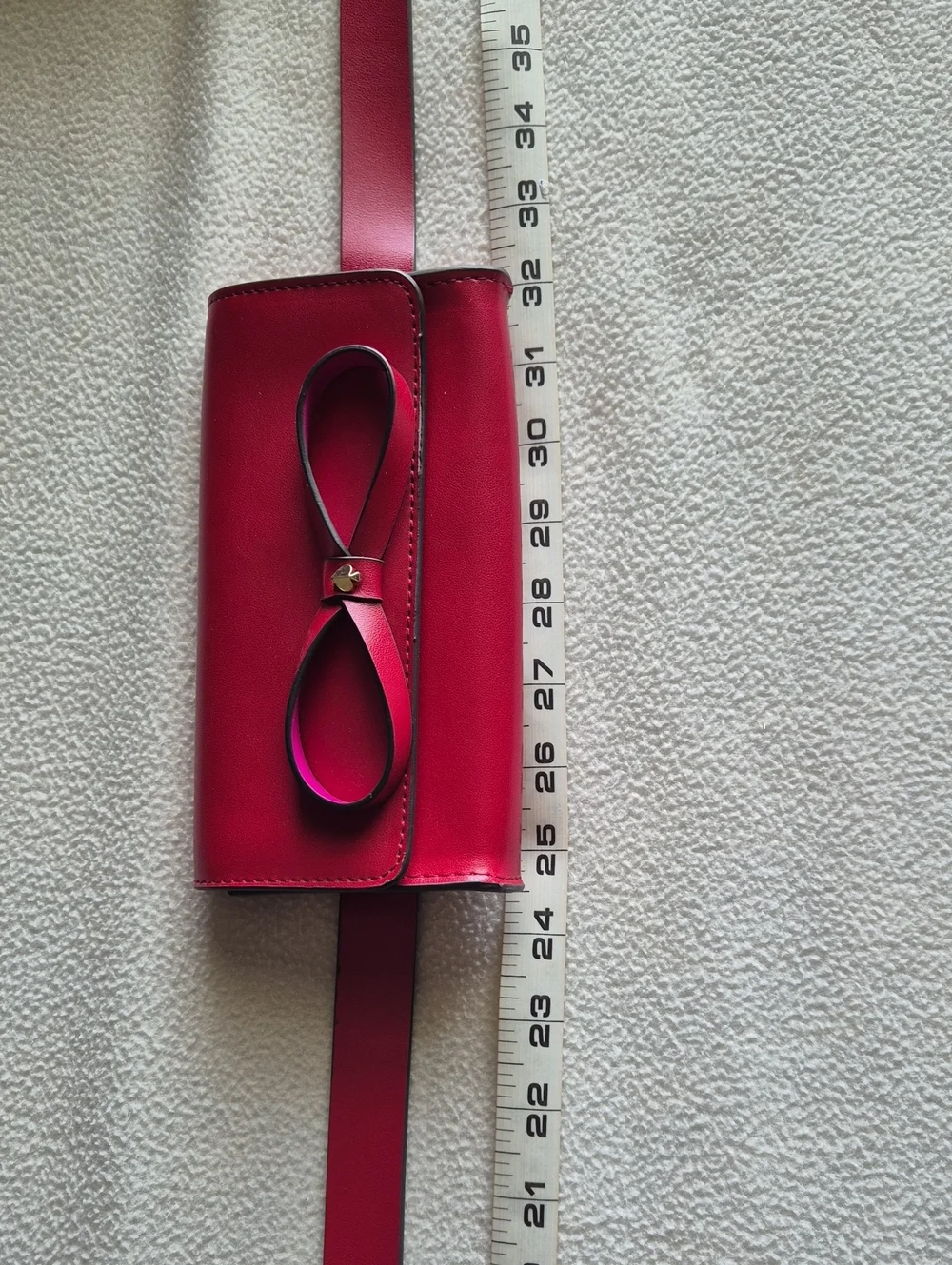 Kate Spade New York Leather Bow Belt Bag Color Red L/XL in BOX